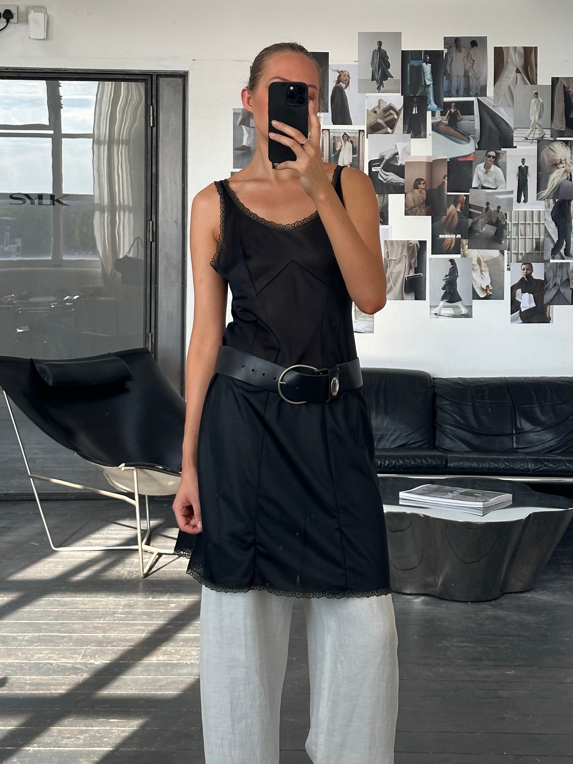 Vintage 1990s Lace Mini Slip Dress - M - SYLK