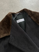 Max Mara Wool Cashmere Fur Collar Double Breasted Coat - M/L - SYLK