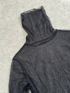 Vintage 2000s Sheer Crinkled Roll Neck Top - S/M - SYLK