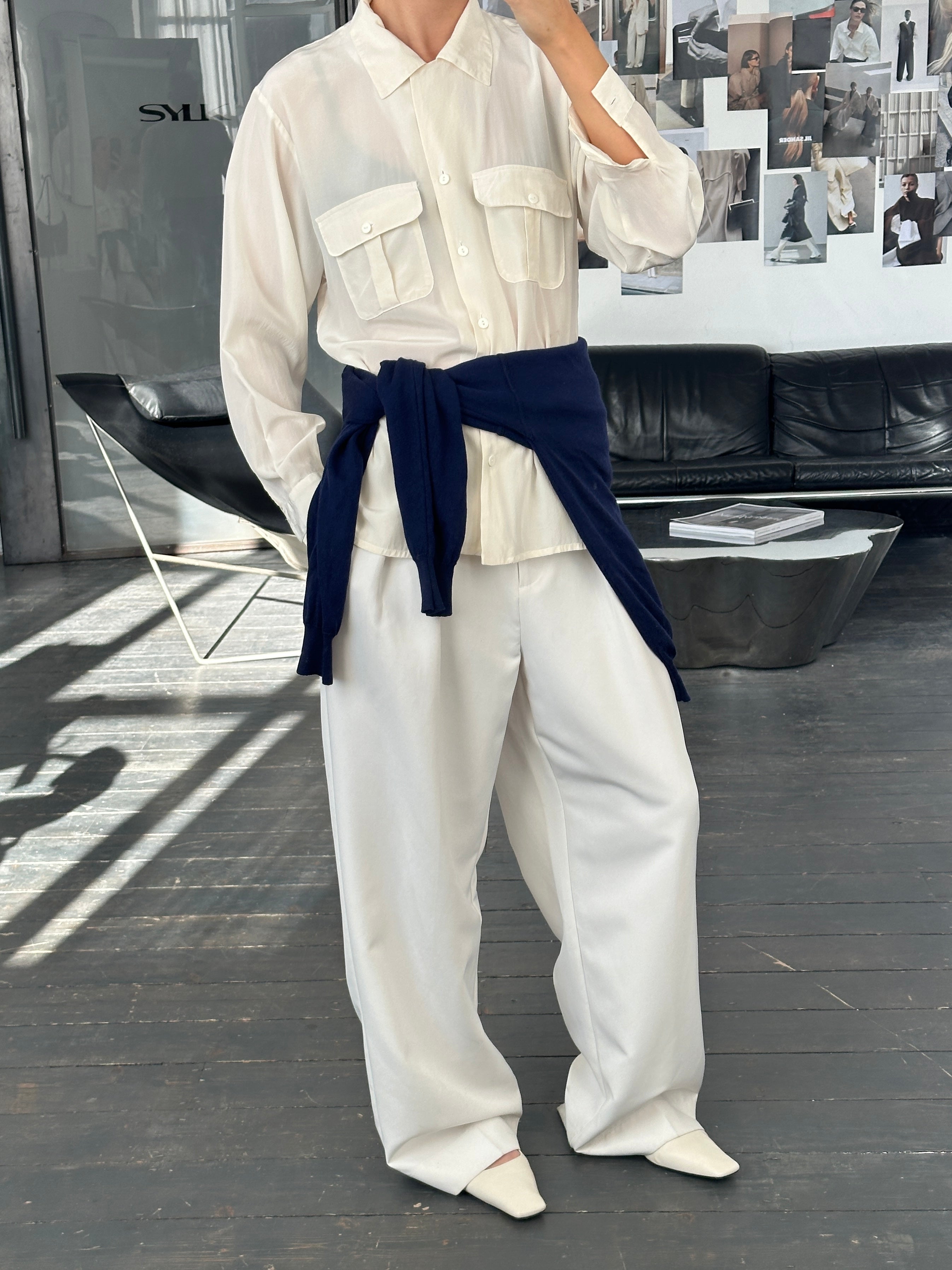 Vintage 1990s Pure Silk Minimal Shirt - M - SYLK