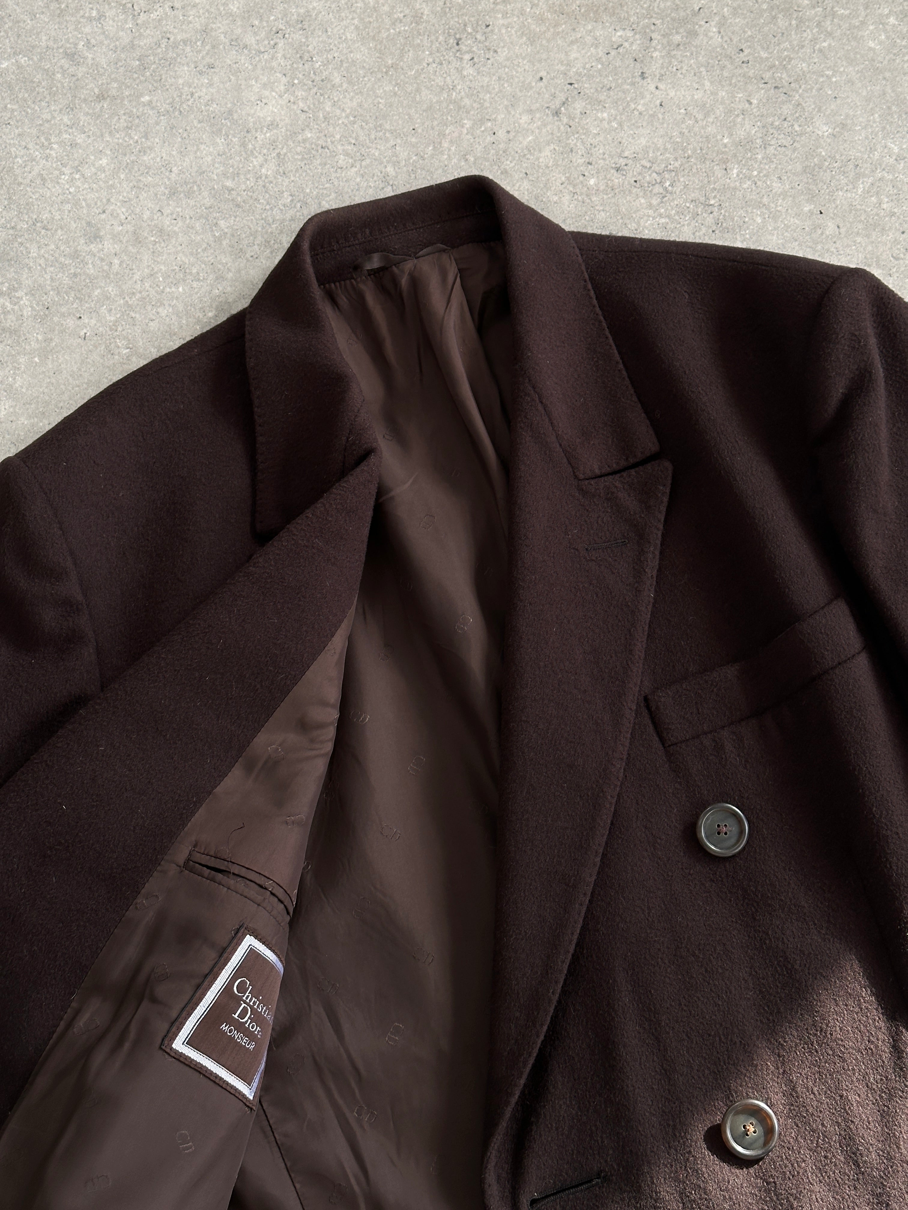 Christian Dior Wool Cashmere Double Breasted Coat - XL - SYLK