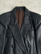 Vintage Double Breasted Leather Blazer Jacket - L - SYLK
