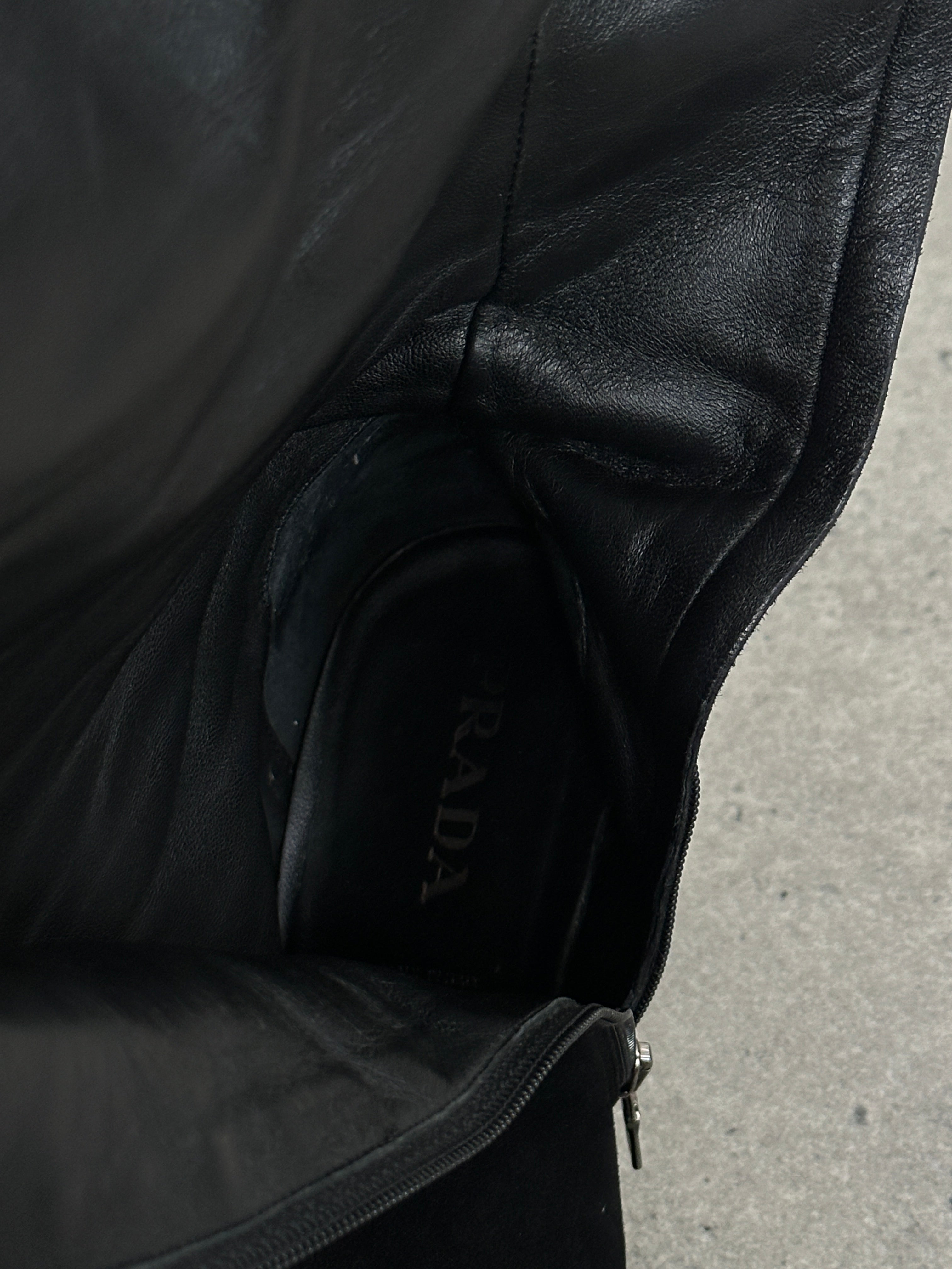 Prada Square Toe Suede Heeled Knee Boots - UK 7.5 / EU 40.5 - SYLK