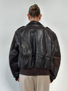 Schott NYC Distressed Leather Bomber Jacket - L/XL - SYLK