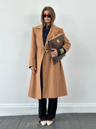 Valentino 1990s Pure Wool Double Breasted Bespoke Button Belted Coat - L - SYLK