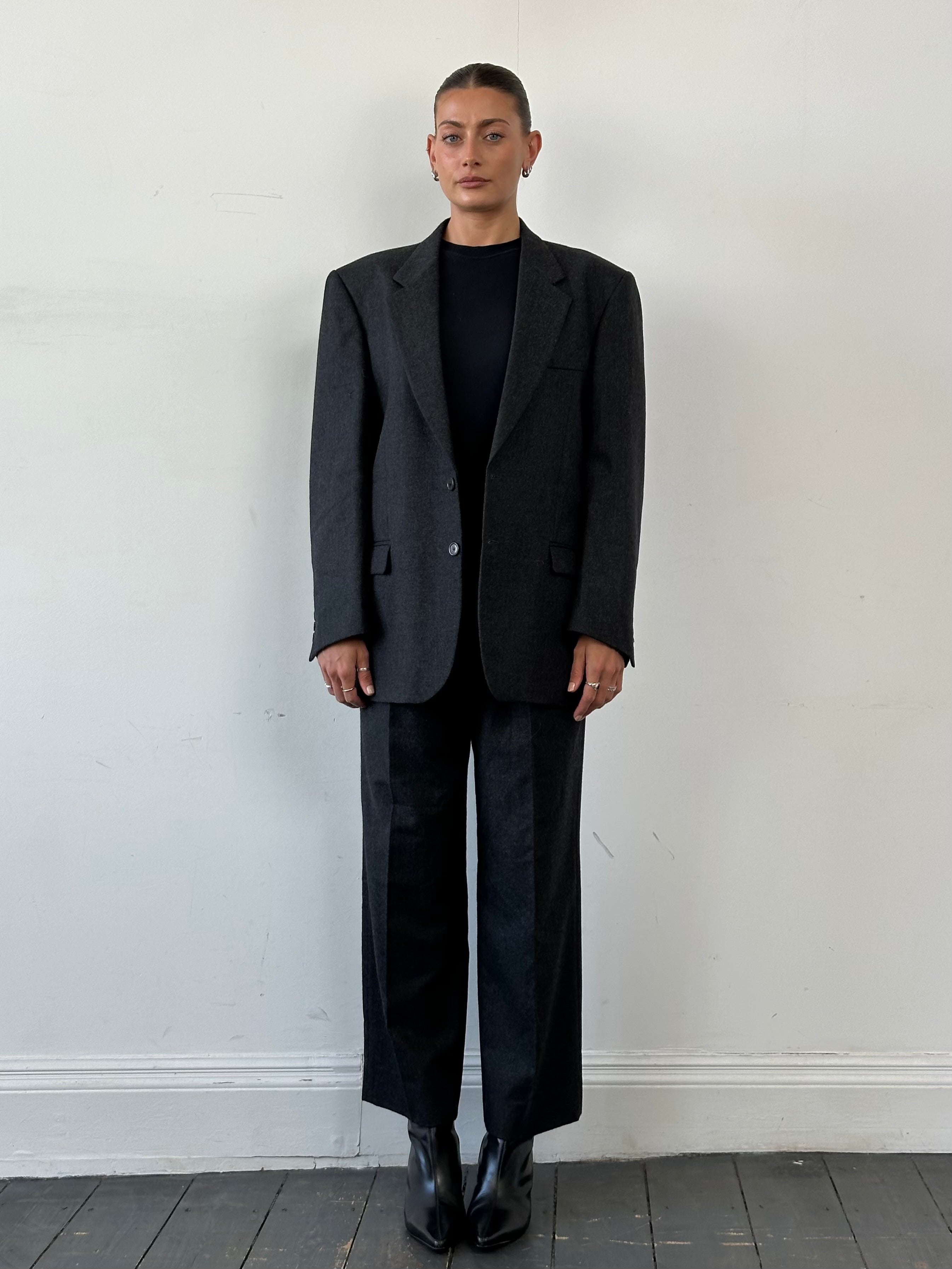 Italian Vintage Brushed Pure Wool Single Breasted Suit - 40S/W30 - SYLK