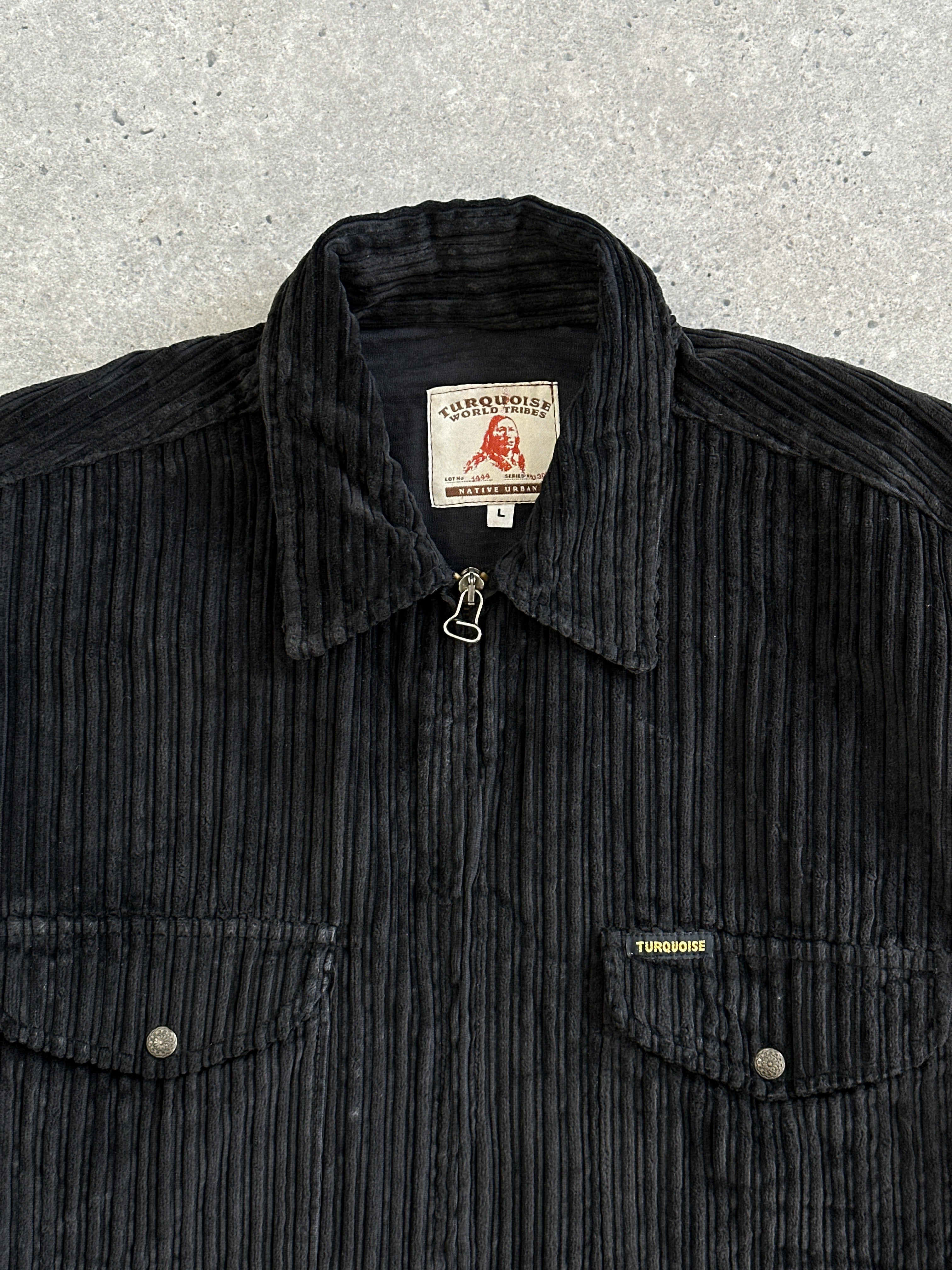 Italian Vintage Jumbo Corduroy Zip Shirt - L/XL - SYLK