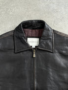 London Fog 1990s Distressed Leather Jacket - L - SYLK