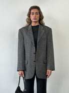Valentino Pure Cashmere Herringbone Single Breasted Blazer - 40R/XL - SYLK