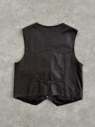 Vintage 1990s Leather Waistcoat - XL - SYLK