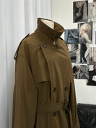 London Fog 1980s High Neck Belted Trench Coat - XXL - SYLK