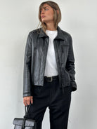 Armani Jeans Double Zip Leather Jacket - M - SYLK