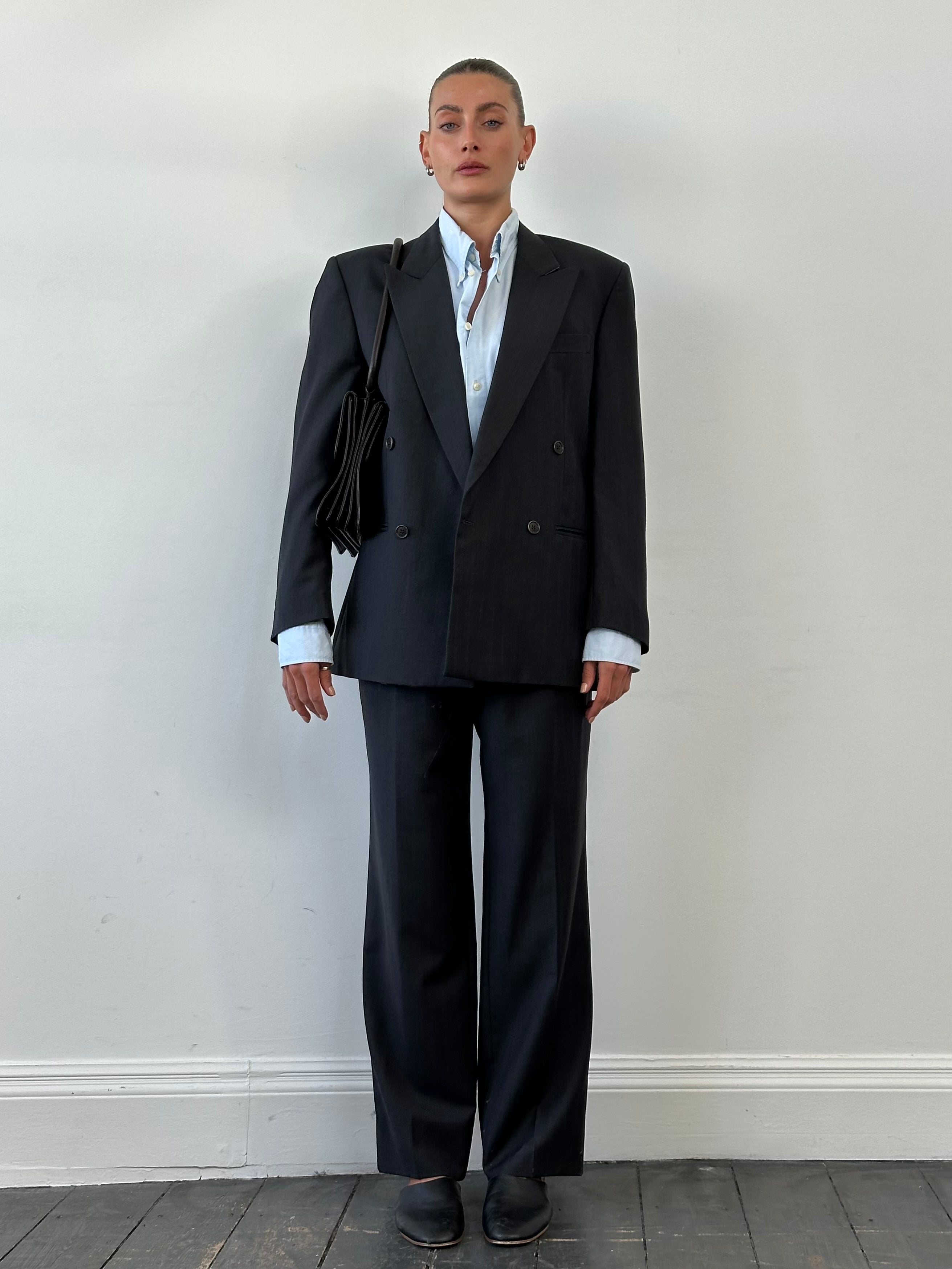 Italian Vintage Pure Wool Double Breasted Suit - 42R/W30 - SYLK