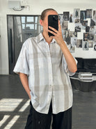 Yves Saint Laurent 1990s Cotton Check Short Sleeve Logo Shirt - XL - SYLK