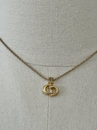 Christian Dior 1990s 16” Gold Plated CD Logo Pendant Necklace - SYLK