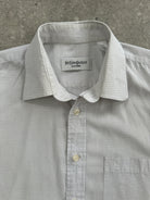 Yves Saint Laurent Cotton Check Short Sleeve Logo Shirt - L - SYLK