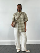 Yves Saint Laurent 2000s Cotton Check Short Sleeve Logo Shirt - XL - SYLK