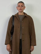 Marella Circa 90s Brushed Wool Single Breasted Belted Coat - M - SYLK