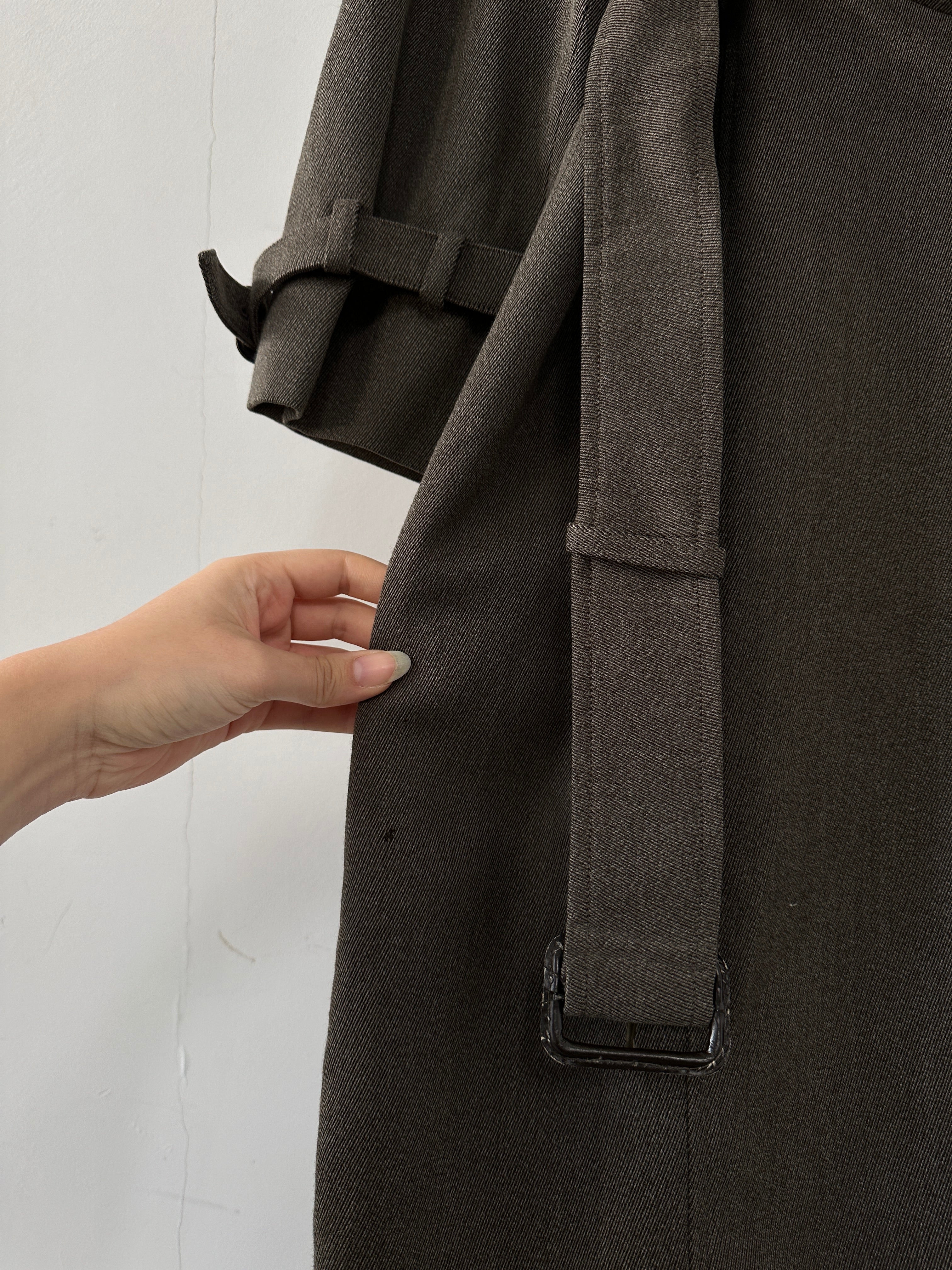 Burberry Wool Double Breasted Belted Trench Coat - M - SYLK