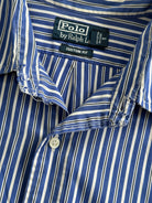 Ralph Lauren Stripe Pure Cotton Logo Shirt - L/XL - SYLK