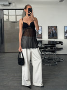 Vintage 2000s Sheer Lace Pushup Cami Top - S - SYLK