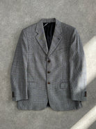 Italian Vintage Wool Check Single Breasted Blazer - 42R/L - SYLK