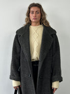 Max Mara Fuzzy Wool Alpaca Double Breasted Coat - XL - SYLK