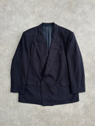Hugo Boss 1990s Double Breasted Super 100s Wool Blazer - 44L/XL - SYLK