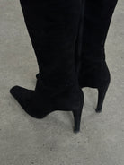 Prada Square Toe Suede Heeled Knee Boots - UK 7.5 / EU 40.5 - SYLK