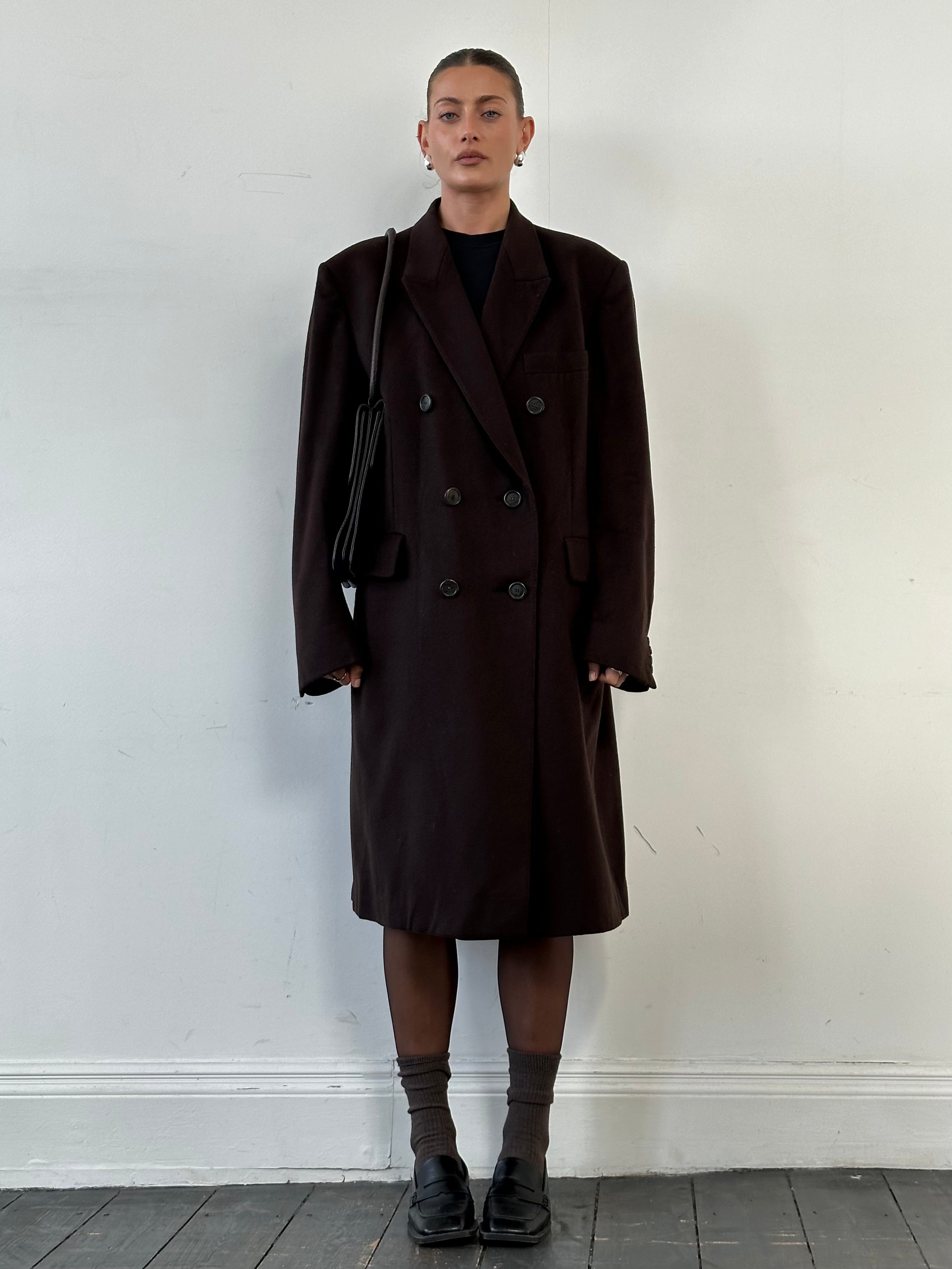 Christian Dior Wool Cashmere Double Breasted Coat - XL - SYLK
