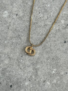 Christian Dior 1990s 16” Gold Plated CD Logo Pendant Necklace - SYLK