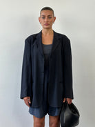 Emporio Armani Relaxed Cotton Single Breasted Blazer - 38R/L - SYLK