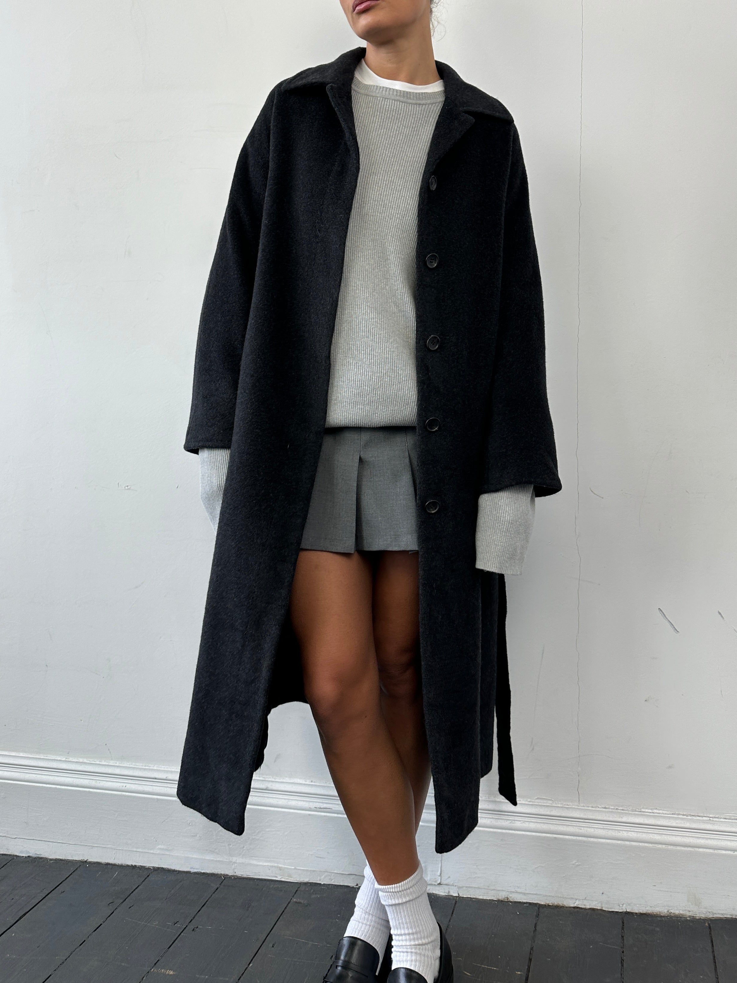 Burberry Wool Cashmere Single Breasted Concealed Placket Coat - S/M - SYLK