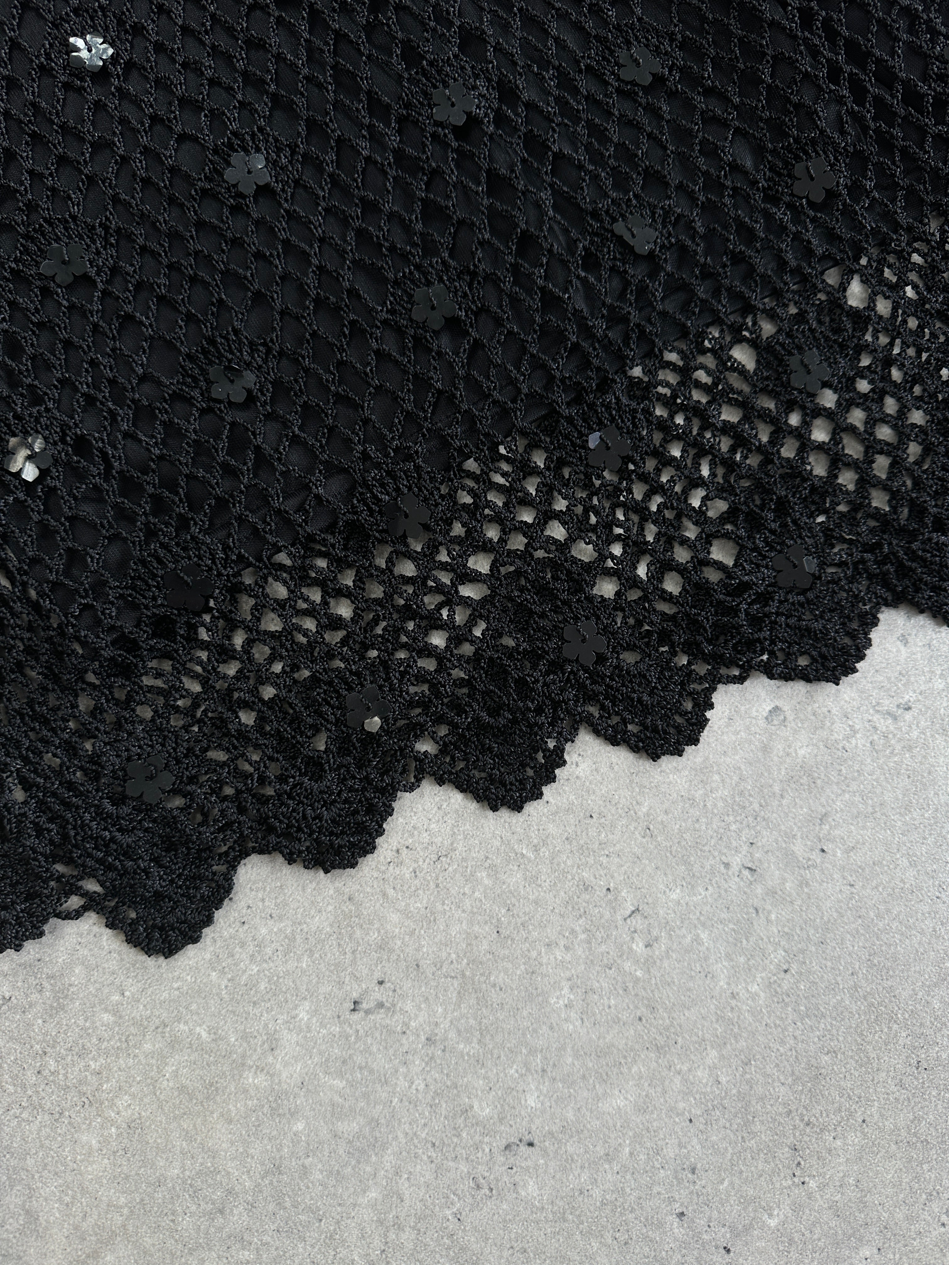 Vintage Sequin Crochet Midi Slip Dress - XS/S - SYLK