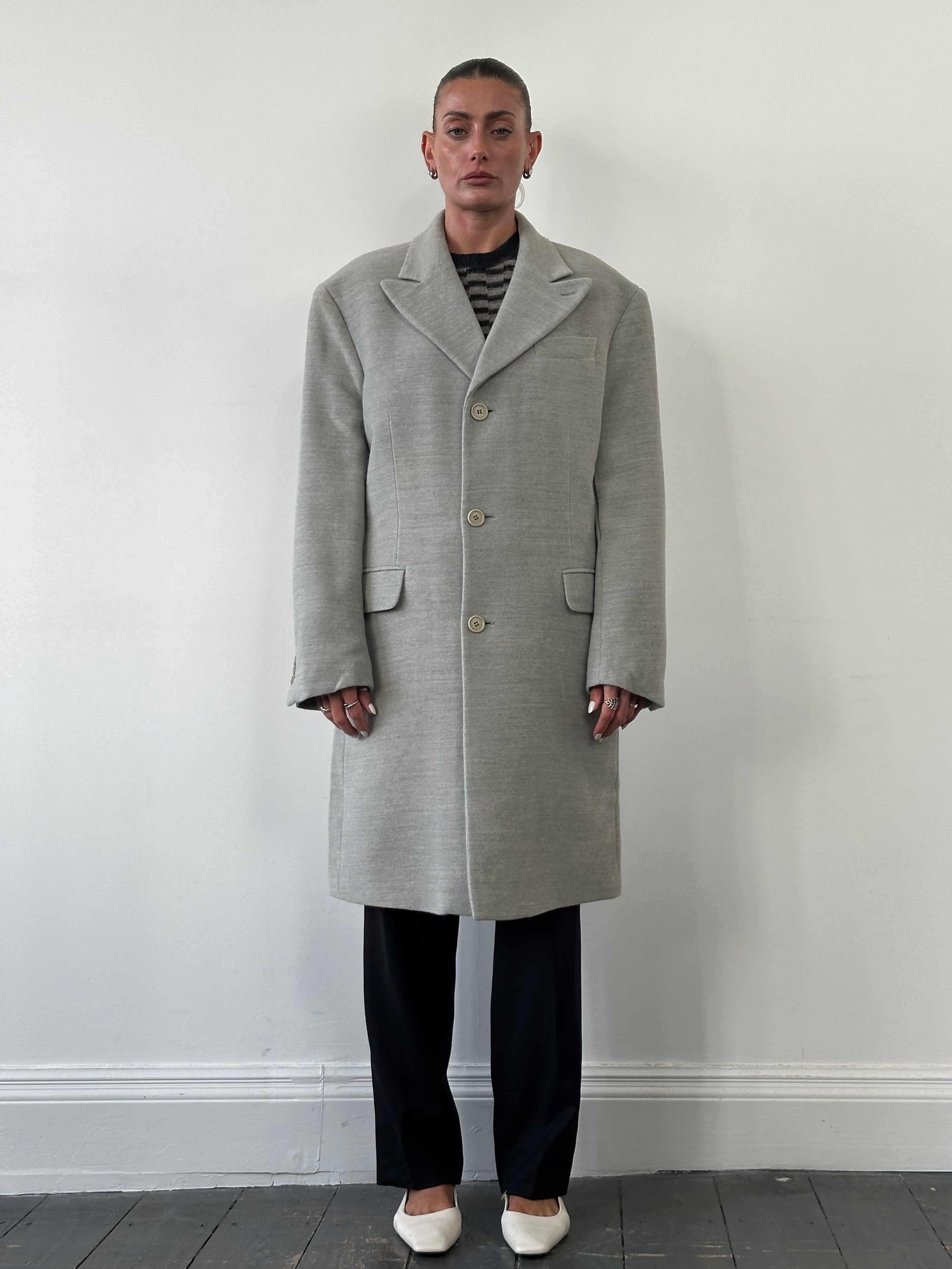 Gianfranco Ferre Wool Single Breasted Coat - L - SYLK