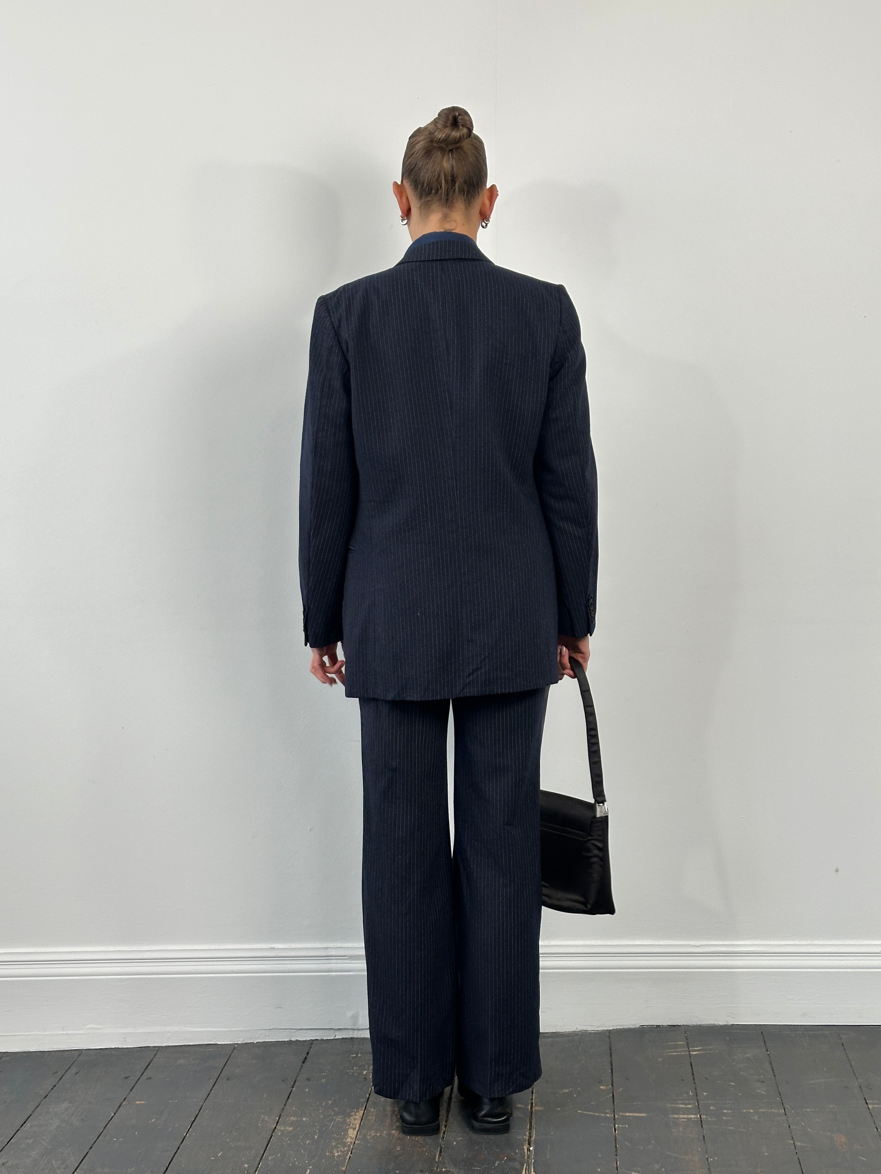 Vintage 1990s Pinstripe Pure Wool Suit - 38R/W28 - SYLK