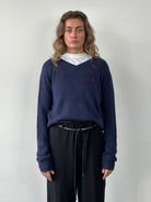 Ralph Lauren Polo Cotton Knitted Logo Jumper - M/L - SYLK