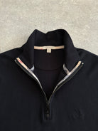 Burberry Brit Pure Cotton Logo Quarter Zip Jumper - L - SYLK