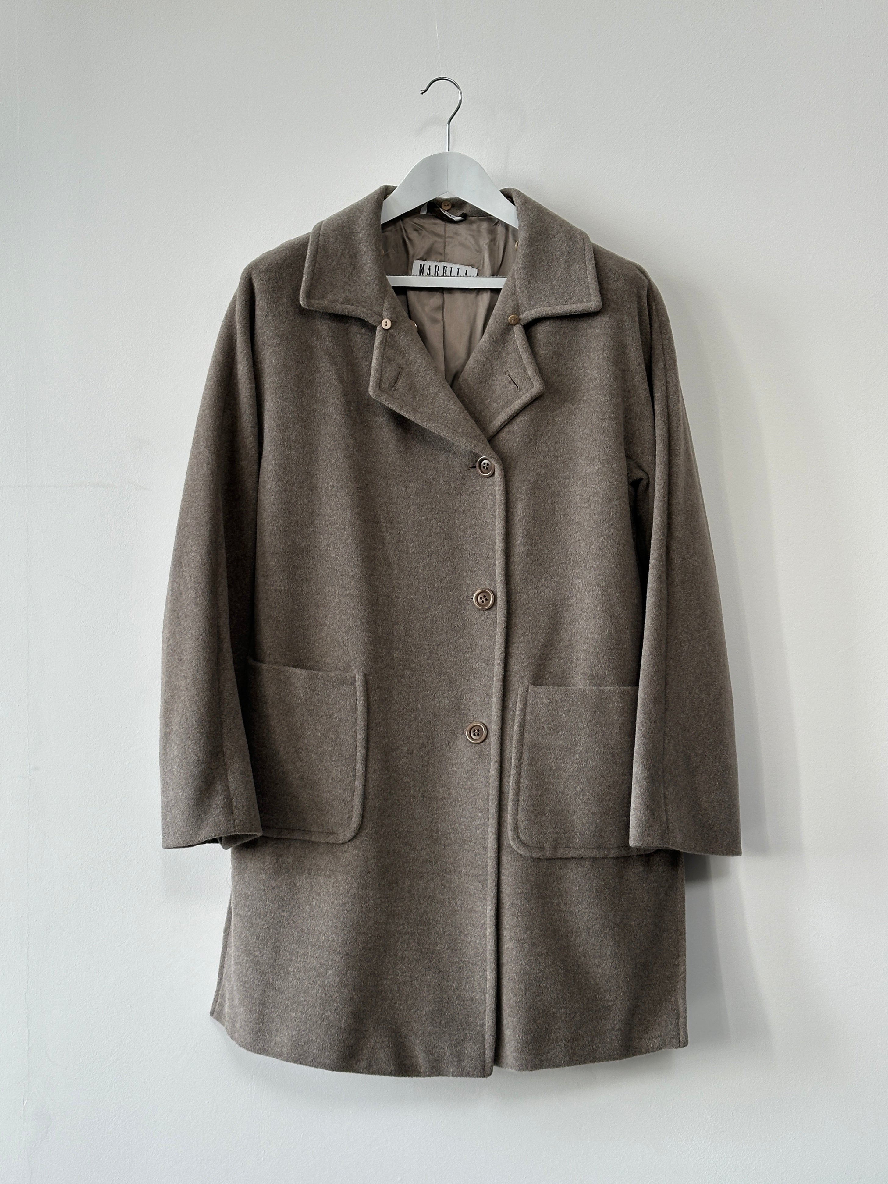 Marella Removable Collar Virgin Wool Coat - XL - SYLK