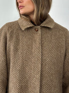 Max Mara Pure Wool Fuzzy Concealed Placket Coat - L - SYLK