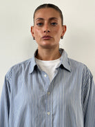 Yves Saint Laurent Stripe Cotton Logo Shirt - XXL - SYLK