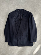 Yves Saint Laurent 80s Pure Wool Double Breasted Blazer - 42R/XL - SYLK