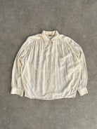 Marella Circa 90s Pure Silk Pleated Shirt - L - SYLK