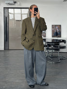 Burberry 1980s Tweed Check Alpaca Wool Single Breasted Check Blazer - 42R/L - SYLK