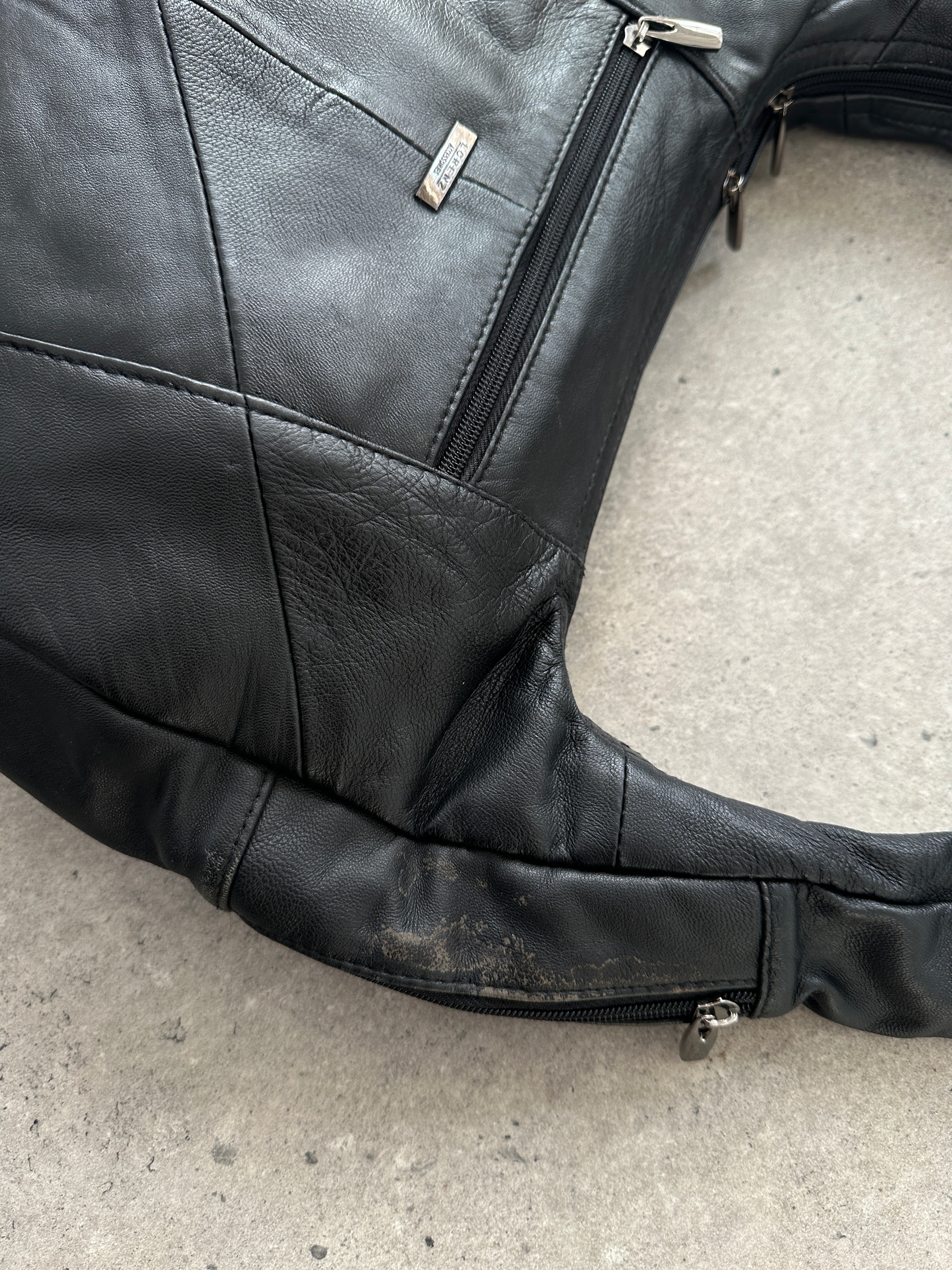 Vintage Leather Patchwork Sling Crossbody Bag - SYLK