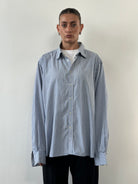 Yves Saint Laurent Stripe Cotton Logo Shirt - XXL - SYLK