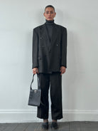 Vintage Wool Pinstripe Double Breasted Suit - 44R/W34 - SYLK
