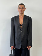 Versace Collection Stripe Wool Single Breasted Blazer - 40R/L - SYLK