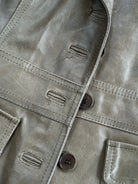 Italian Vintage Aged Leather Blazer Jacket - S/M - SYLK