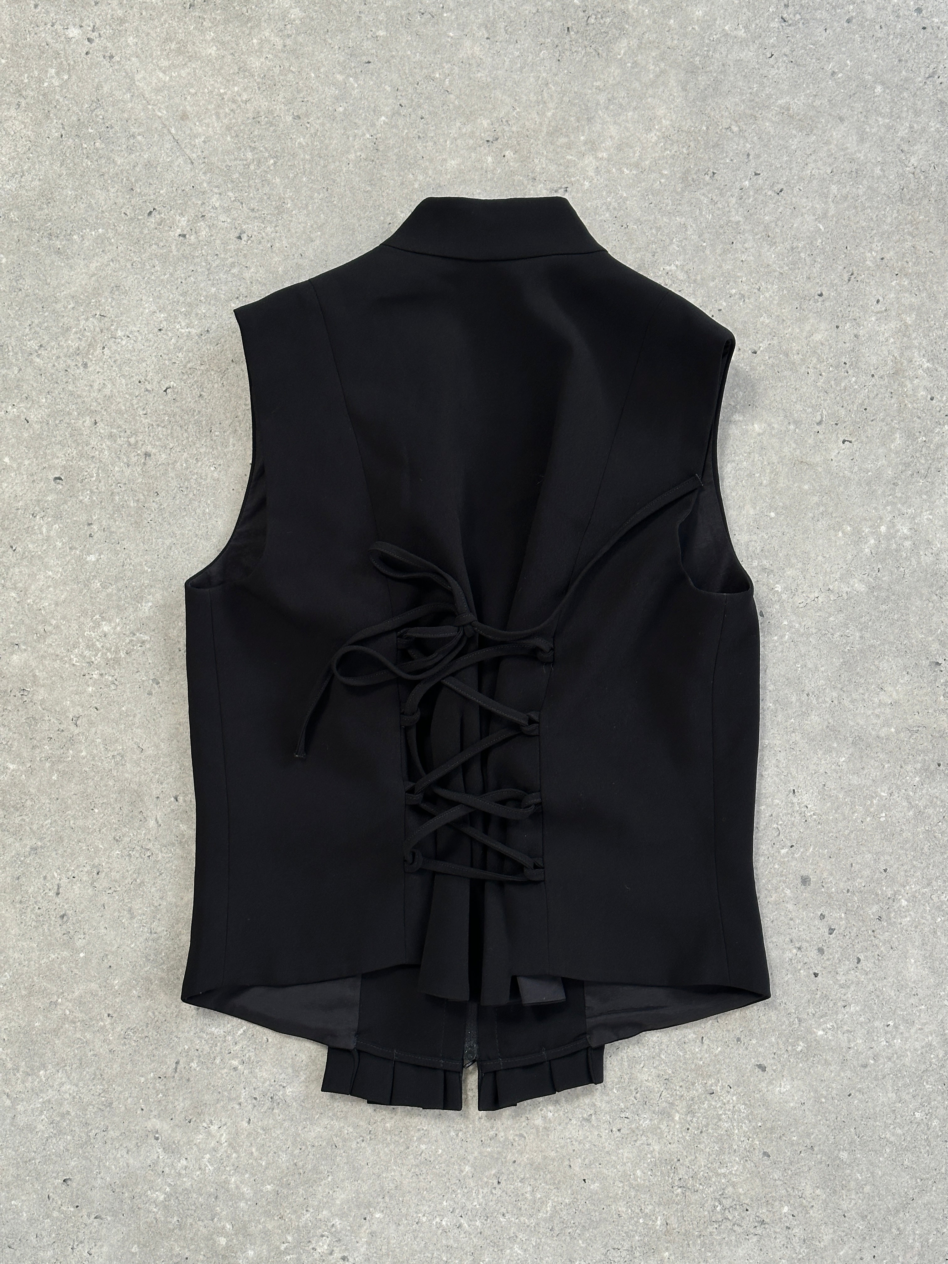 Anna Fontaine Corset Back Pleated Waistcoat - M - SYLK